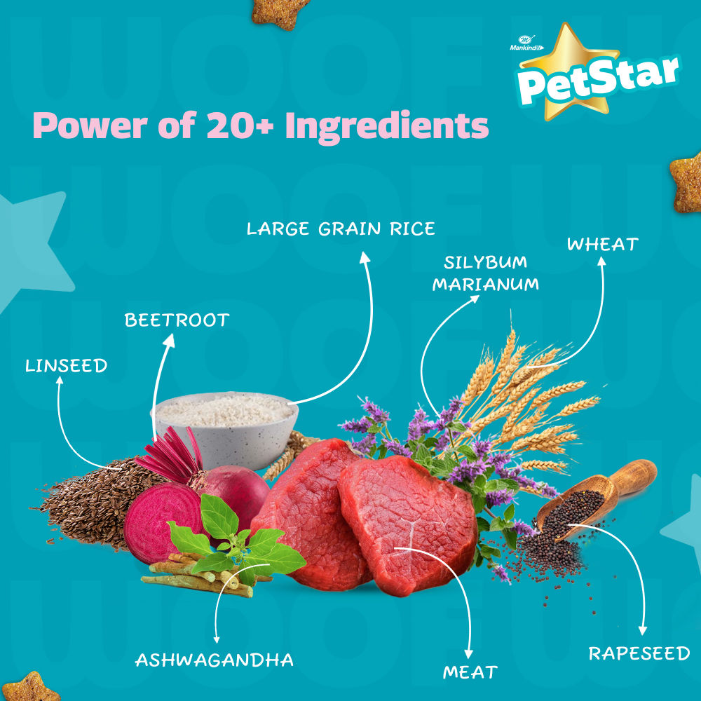 Mankind Petstar Meat and Wheat Adult Dog Dry Food — detail shot