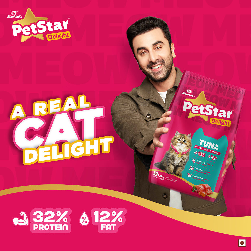 Mankind PetStar Tuna Kitten Cat Dry Food — in use