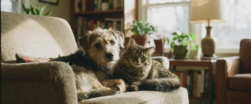 Load video: playful cat and dog