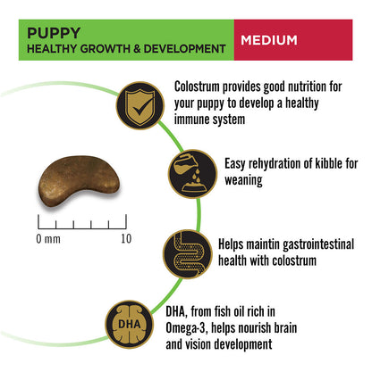 Purina Pro Plan Chicken Medium Breed Puppy Dog Dry Food — in use