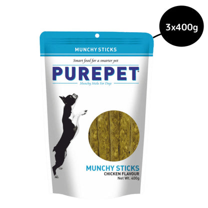 purepet-chicken-flavor-munchy-sticks-dog-treats 3x400g