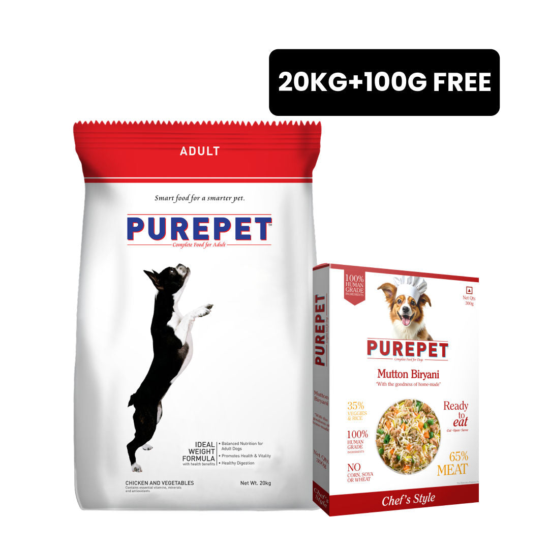 purepet-chicken-vegetable-adult-dog-food 20kg+100g Fresh Food Free