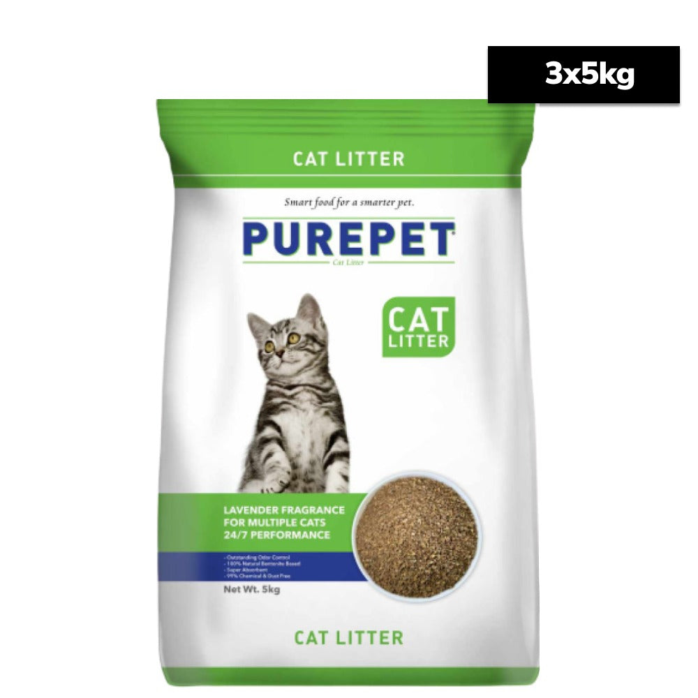 Purepet Lavender Scented Clumping Cat Litter — side view