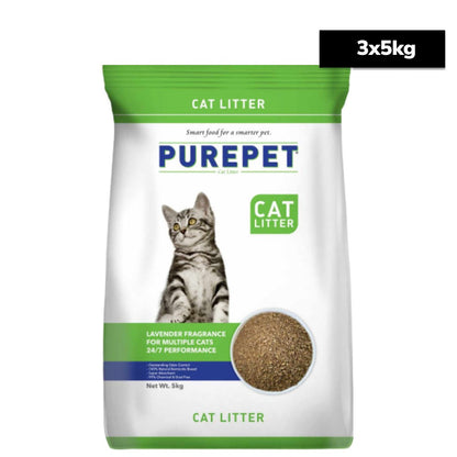 Purepet Lavender Scented Clumping Cat Litter — side view