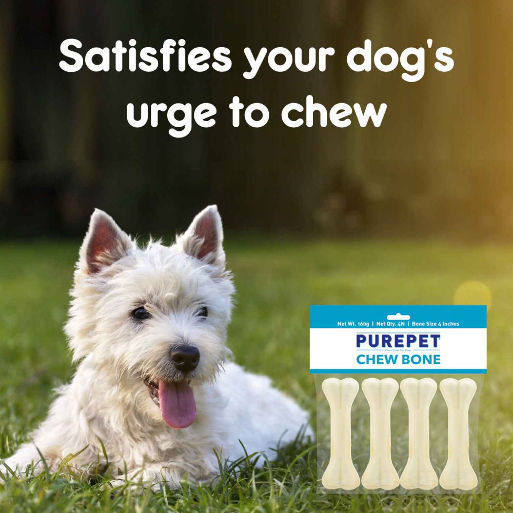 Purepet Chew Bone Dog Treats — in use