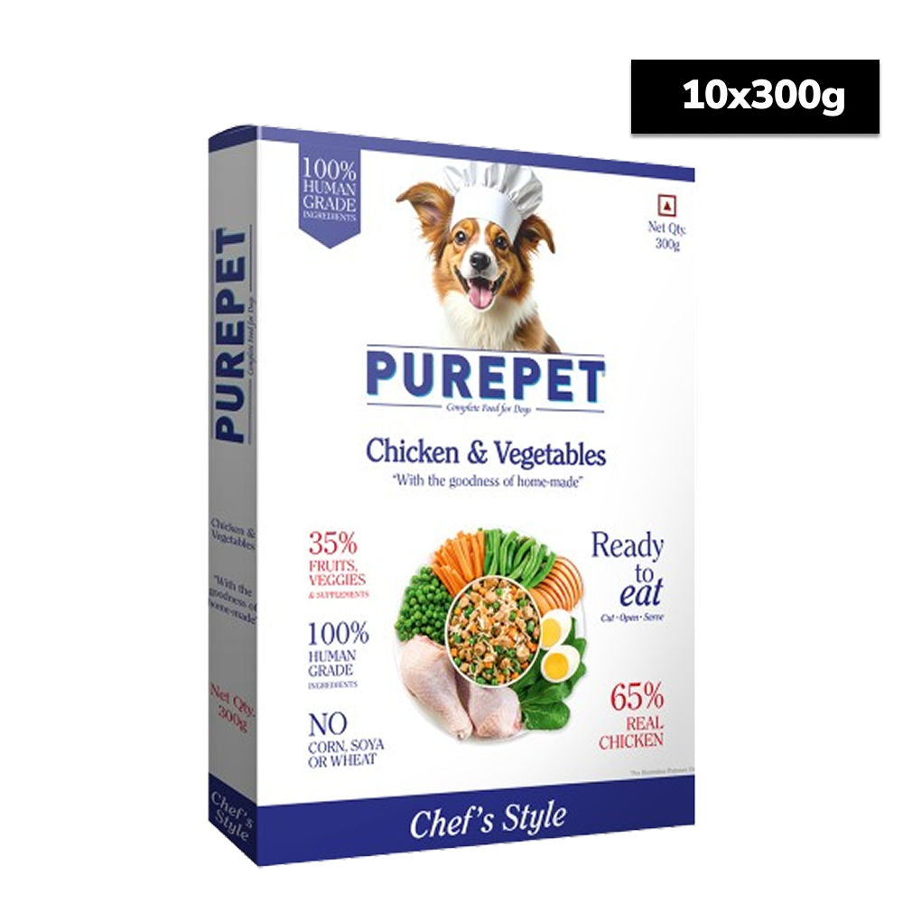Purepet Chicken and Vegetable Biryani Fresh Food For Dogs — side view