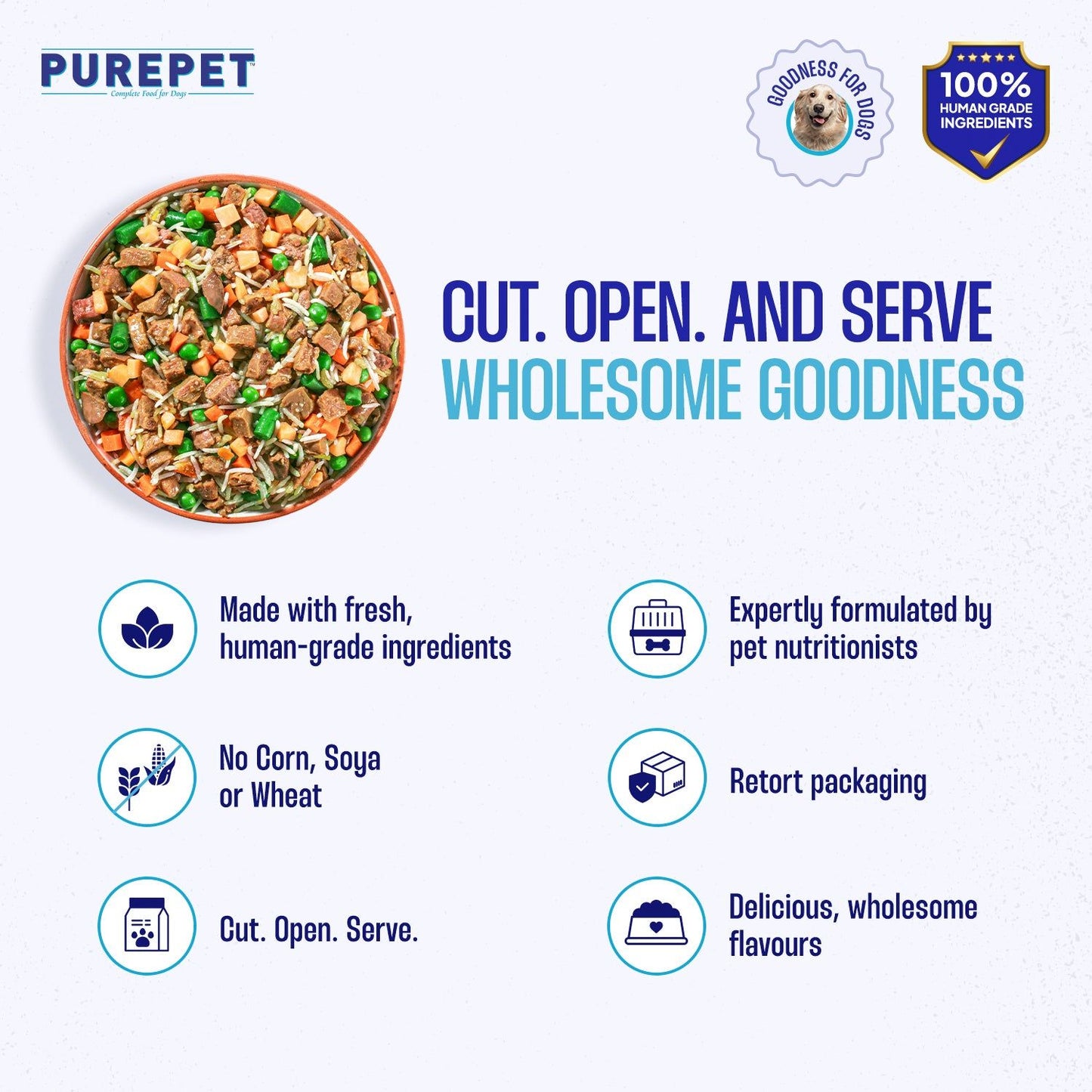 Purepet Chicken and Vegetable Biryani Fresh Food For Dogs — detail shot