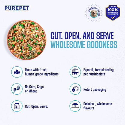 Purepet Chicken and Vegetable Biryani Fresh Food For Dogs — detail shot