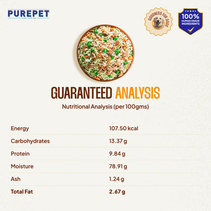 Purepet Chicken Biryani Fresh Food For Dogs — back view