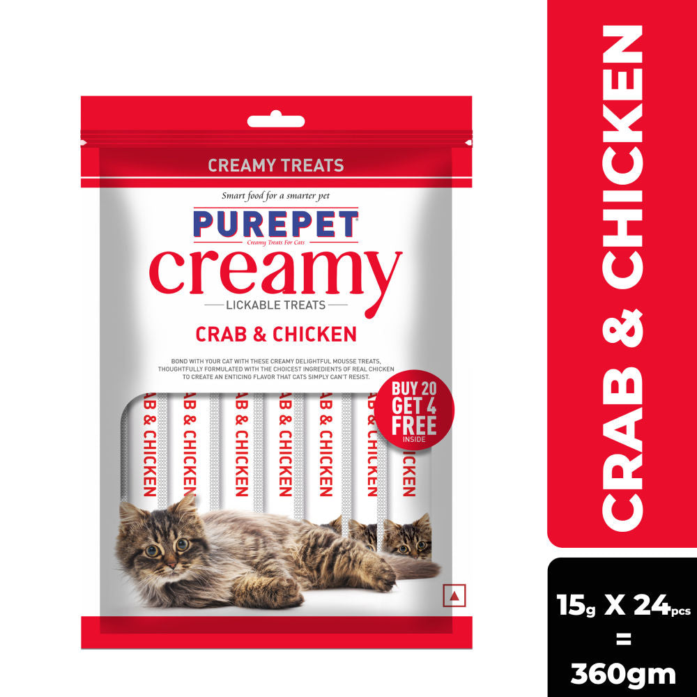 Purepet Crab And Chicken Lickable Creamy Treats For Cats