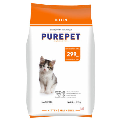 Purepet Mackerel Kitten Cat Dry Food — side view