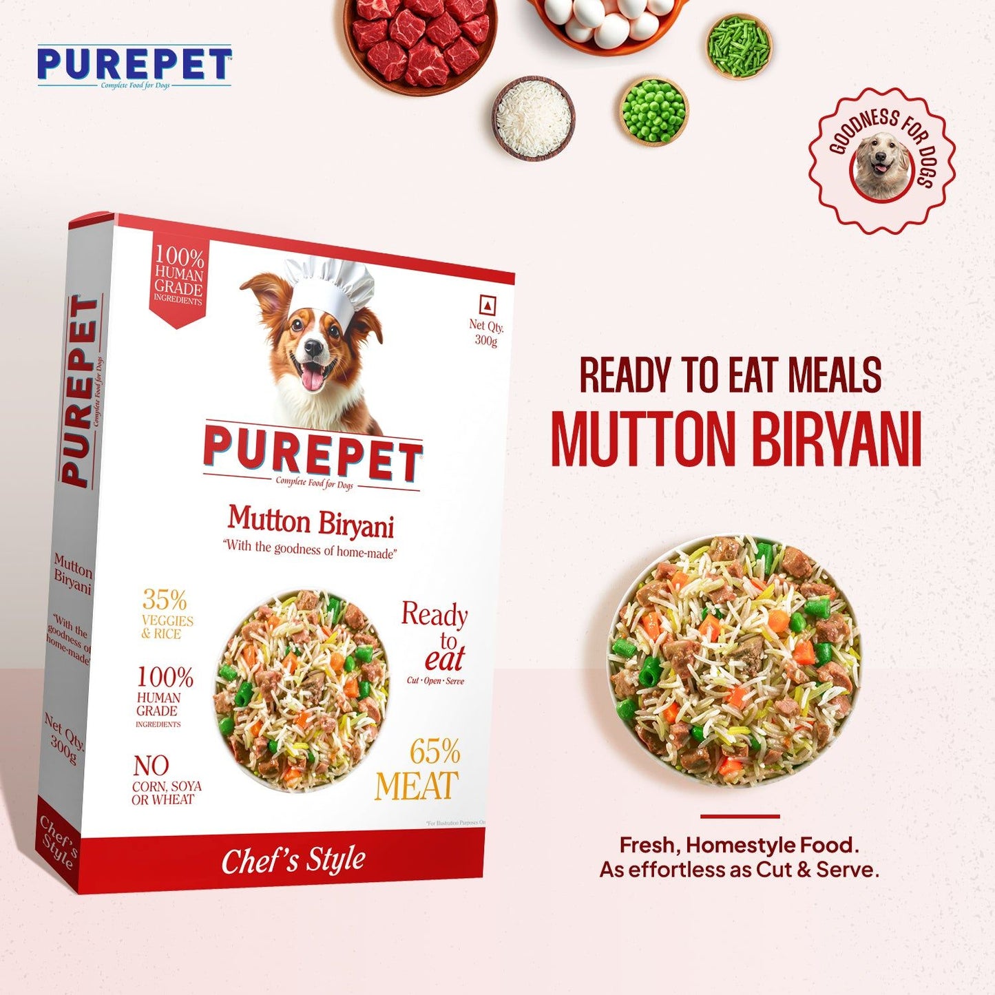 Purepet Chicken Biryani Fresh Food For Dogs Copy - Image 3