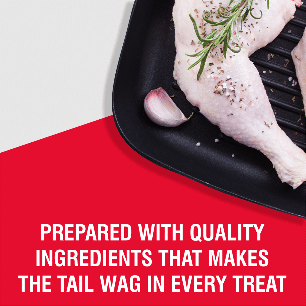 Purepet Mutton Flavour Real Chicken Biscuit Dog Treats Pouch — back view
