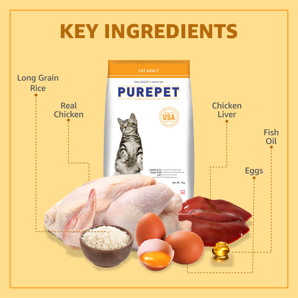 Purepet Real Chicken Adult Dry Cat Food — back view