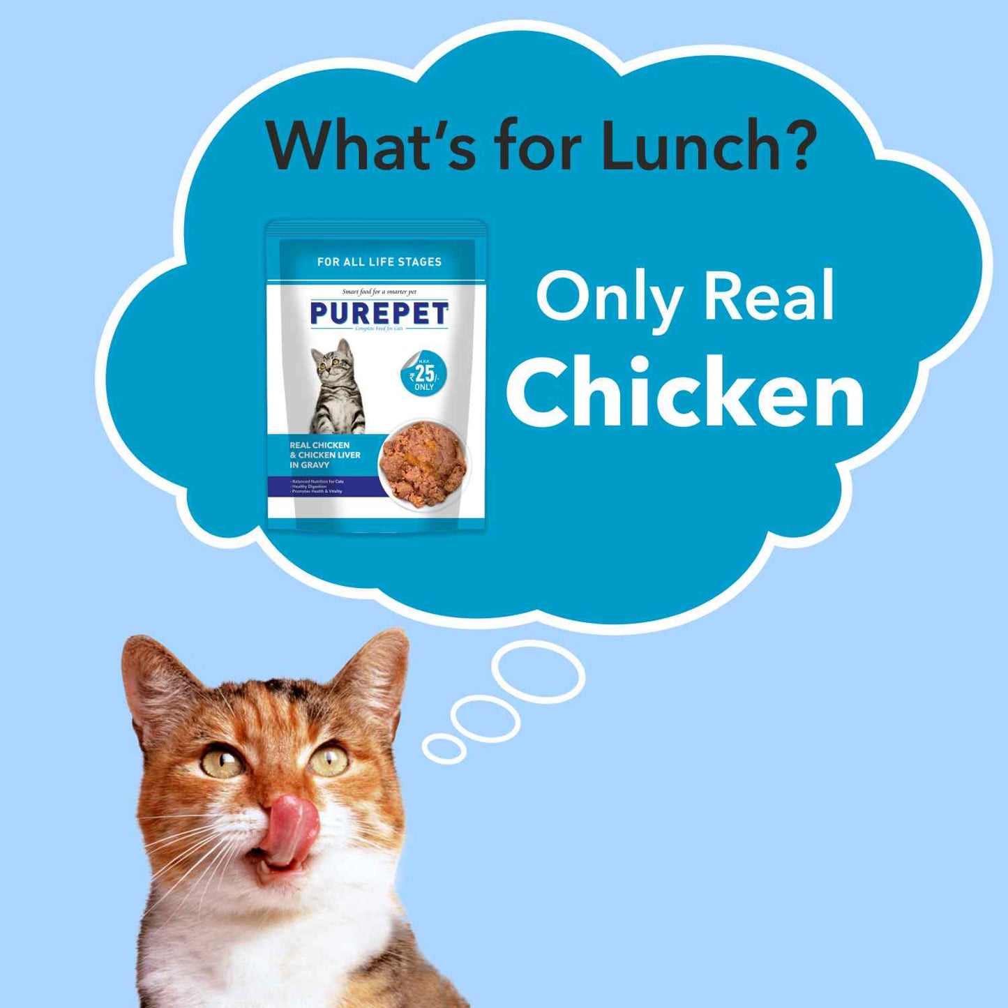 Purepet Real Chicken & Chicken Liver in Gravy Cat Wet Food — back view