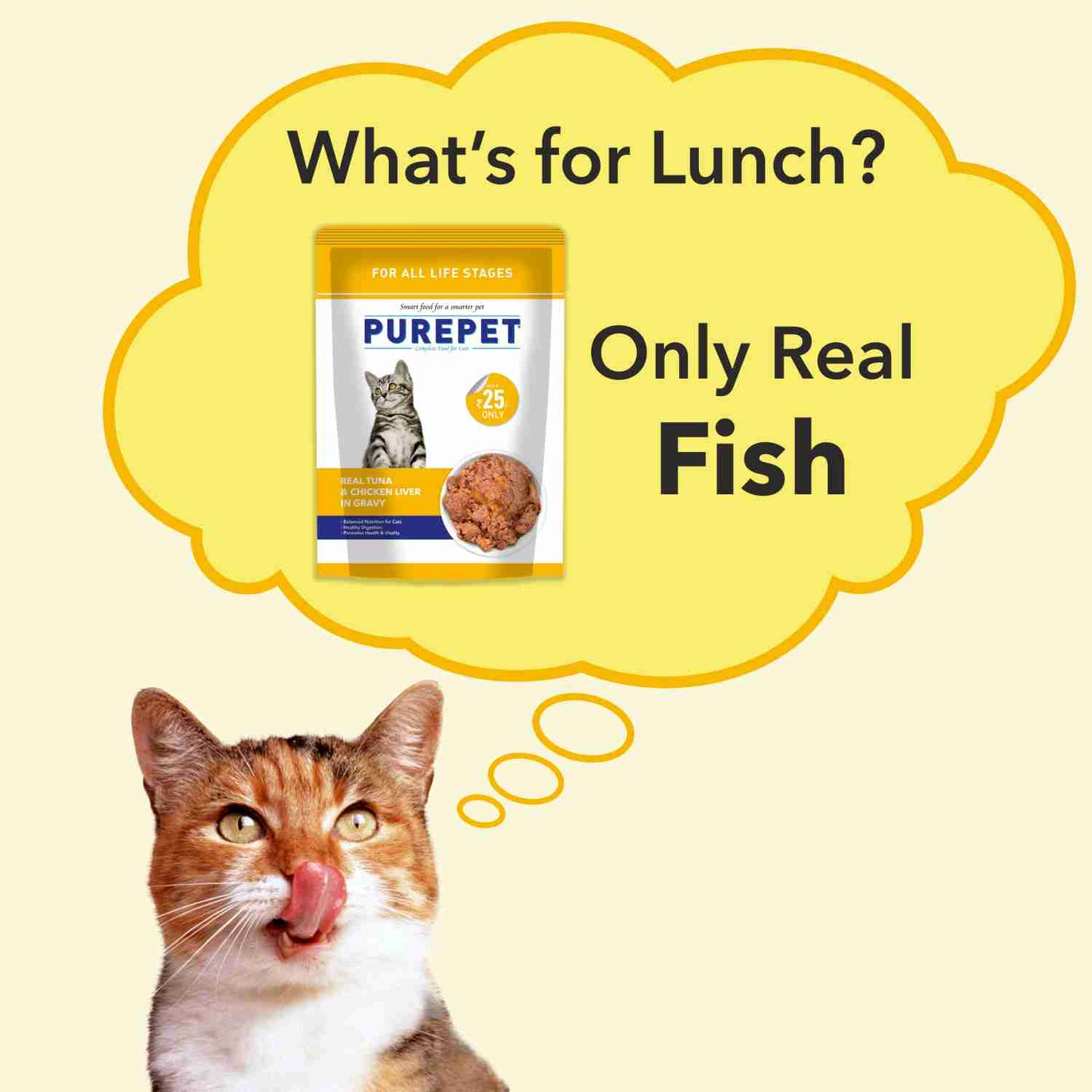 Purepet Real Tuna & Chicken Liver in Gravy Cat Wet Food — back view