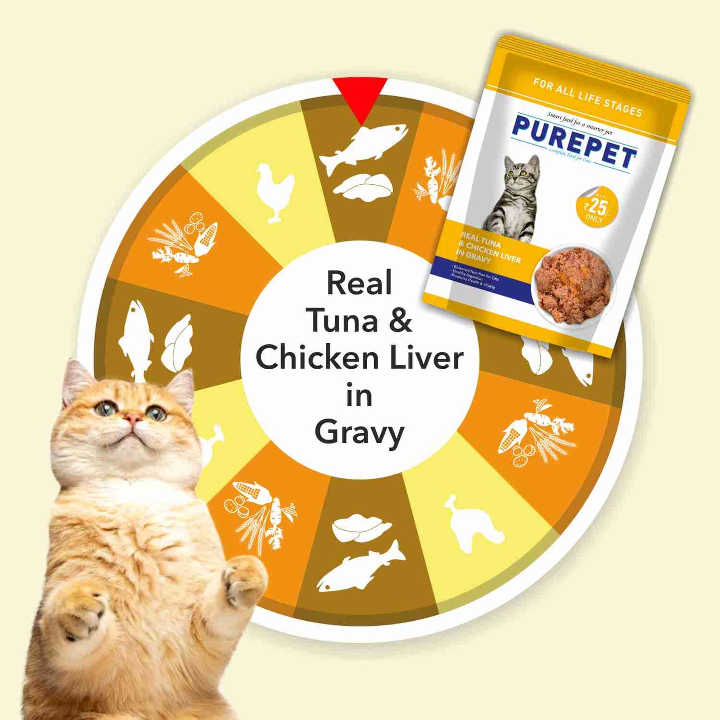 Purepet Real Tuna & Chicken Liver in Gravy Cat Wet Food — detail shot