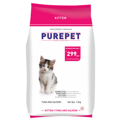 Purepet Tuna and Salmon Kitten Cat Dry Food — side view