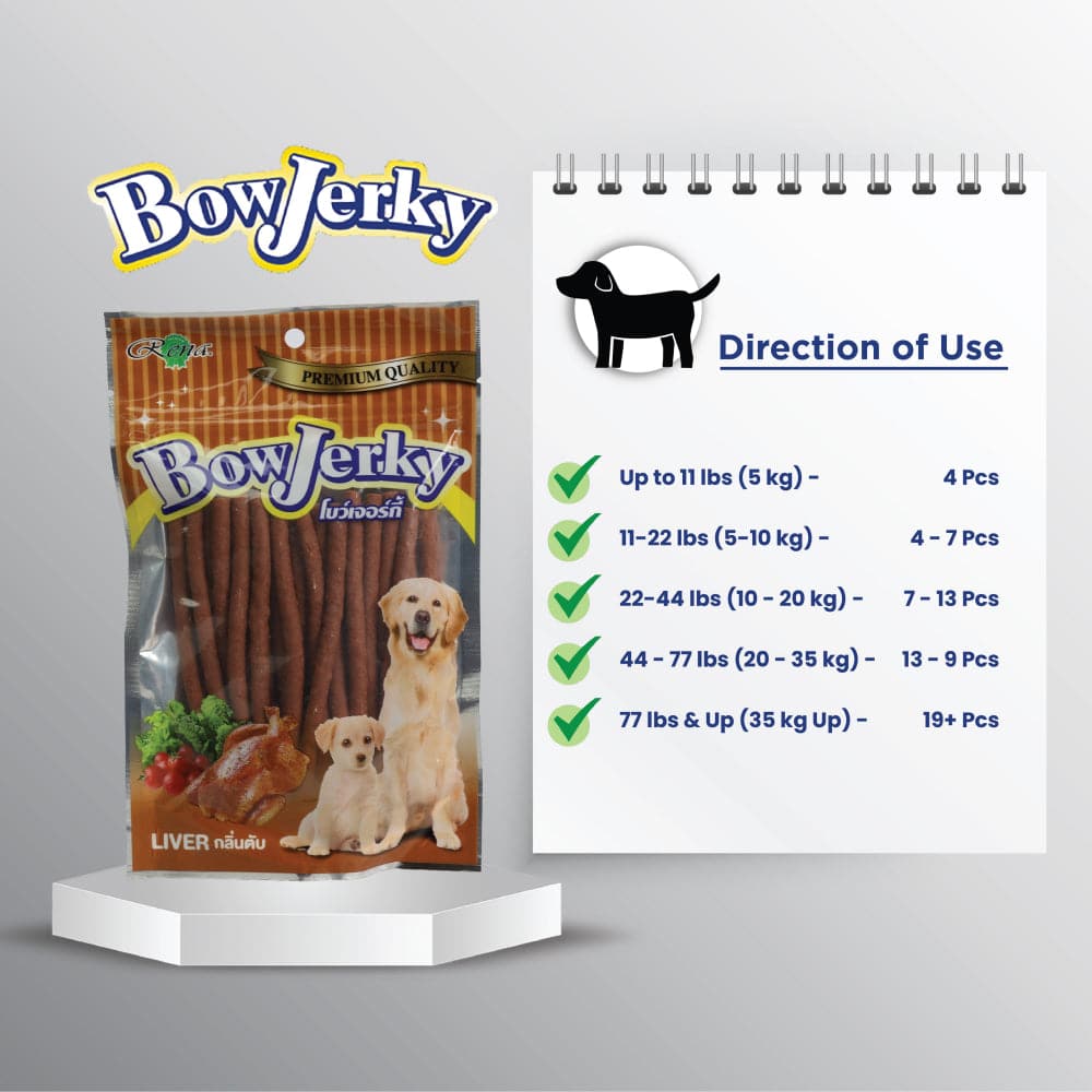 Rena BowJerky Liver Sticks Dog Treats — detail shot
