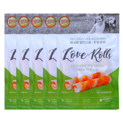 Rena Love Chicken Wrapped BBQ Rolls Dog Treats — back view