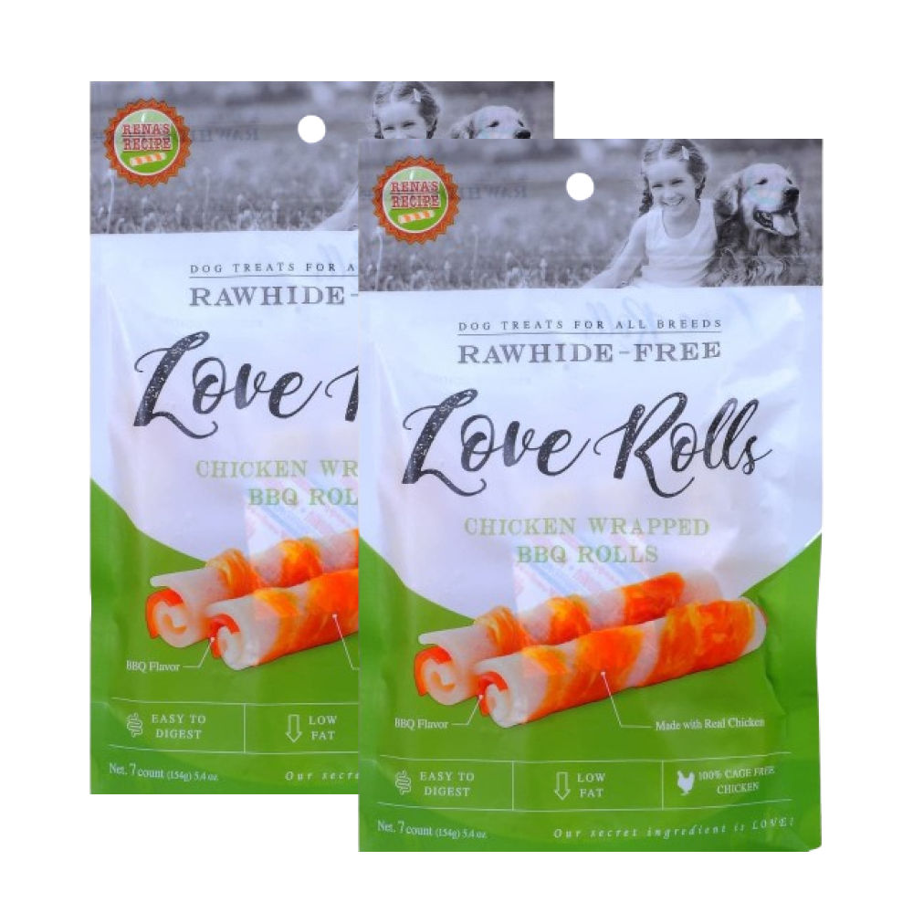 Rena Love Chicken Wrapped BBQ Rolls Dog Treats — detail shot