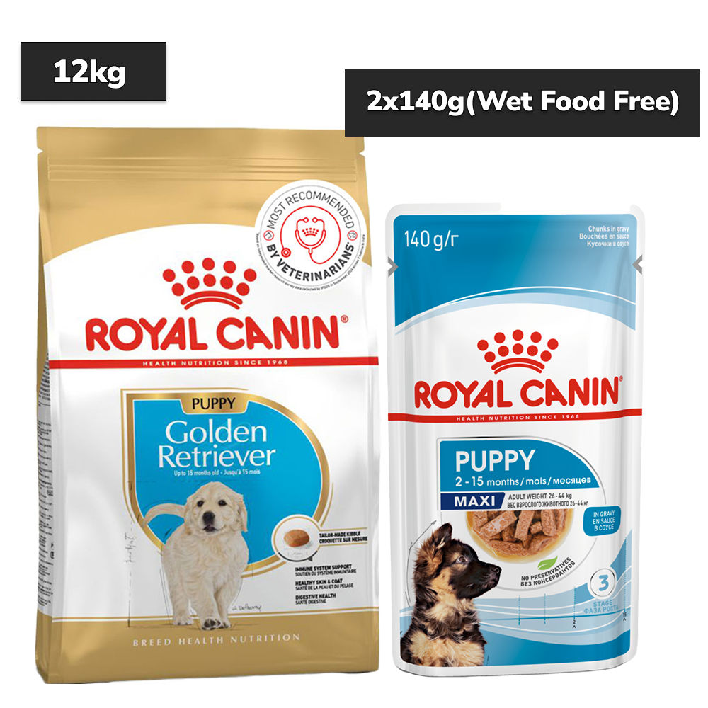 royal-canin-golden-large-retriver-puppy-dry-dog-food 12kg+2x140g (Wet Food Free)