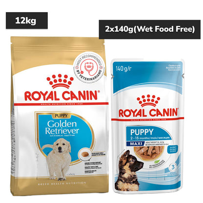 royal-canin-golden-large-retriver-puppy-dry-dog-food 12kg+2x140g (Wet Food Free)