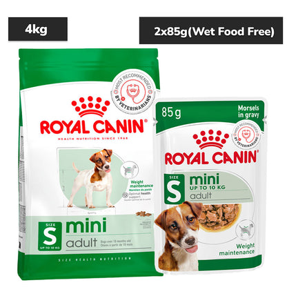 royal-canin-mini-adult-dog-dry-food 4kg+85g (Wet Food Free)