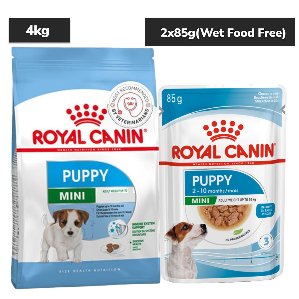 royal-canin-mini-puppy-dry-food 4kg+2x85g (Wet Food Free)