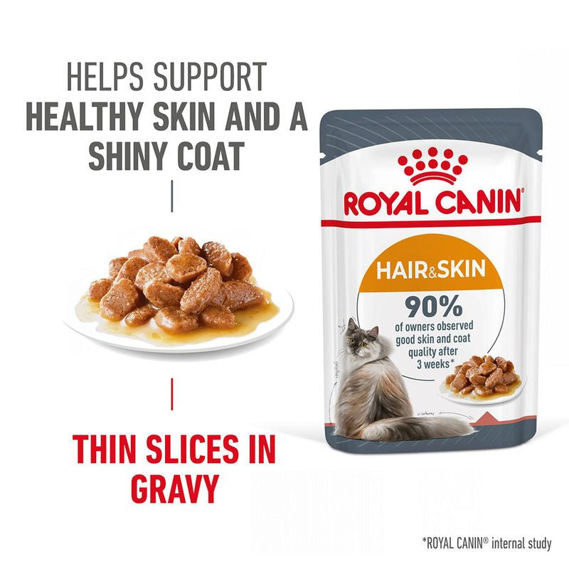 Royal Canin Hair & Skin Care Adult Gravy Cat Wet Food — back view