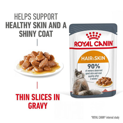 Royal Canin Hair & Skin Care Adult Gravy Cat Wet Food — back view