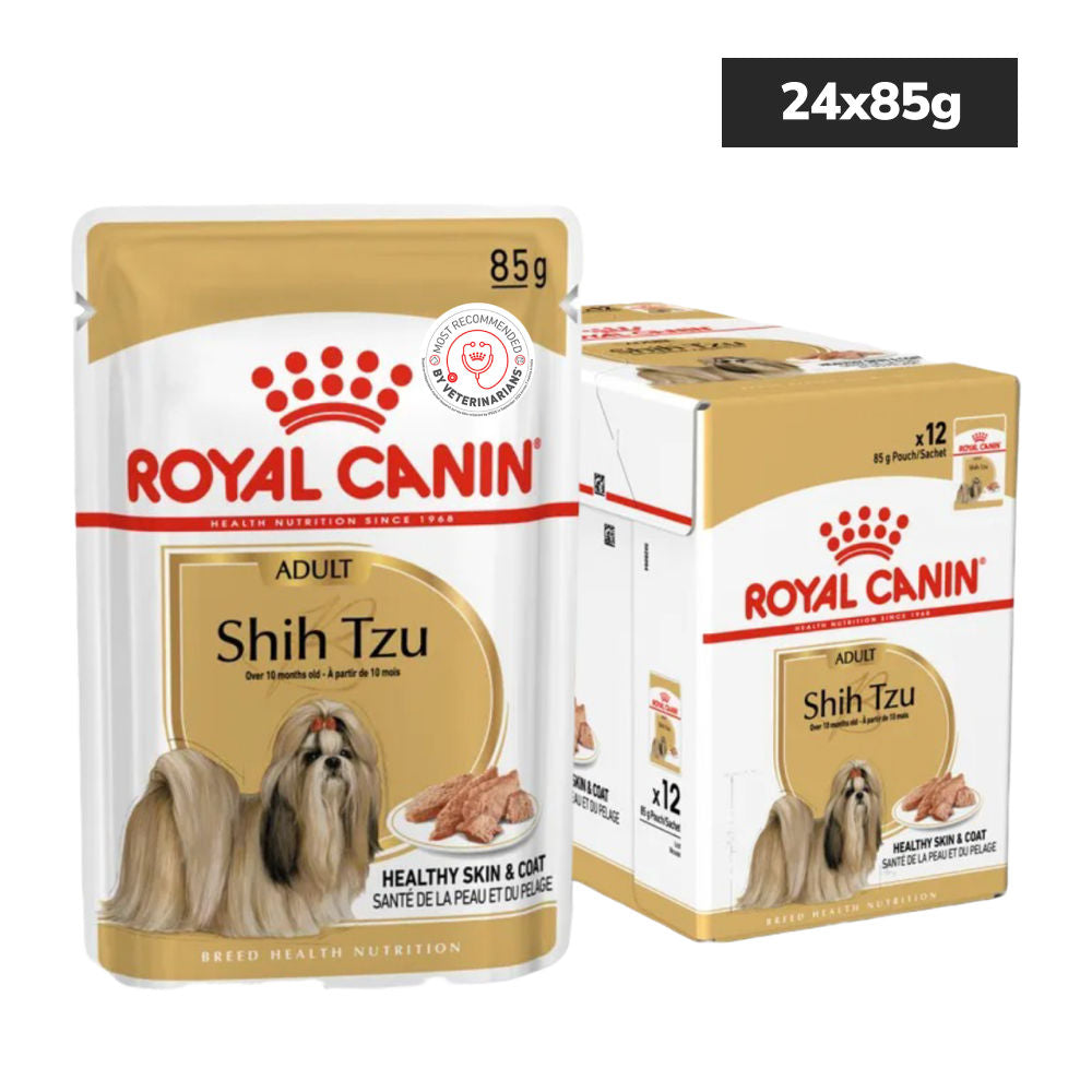 Royal Canin Loaf In Gravy Shih Tzu Adult Dog Wet Food — in use