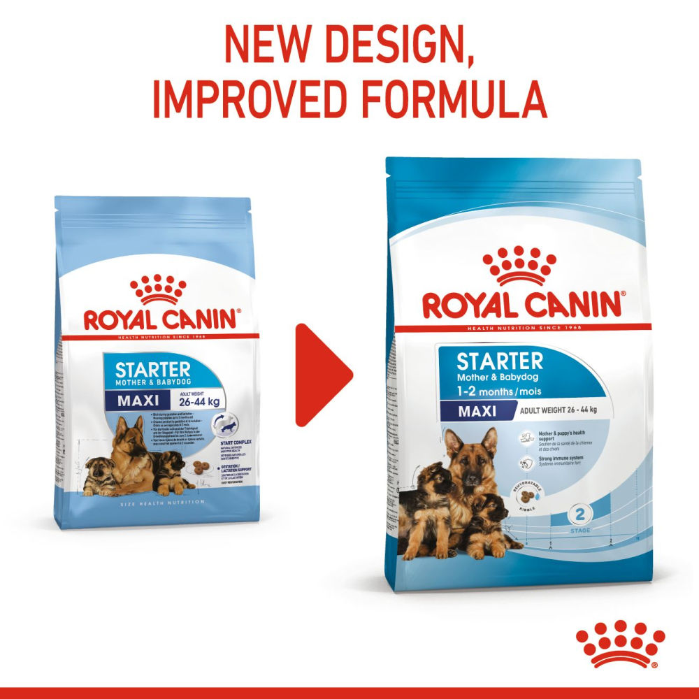 Royal Canin Maxi Starter, Mother & Babydog Dry Food — in use