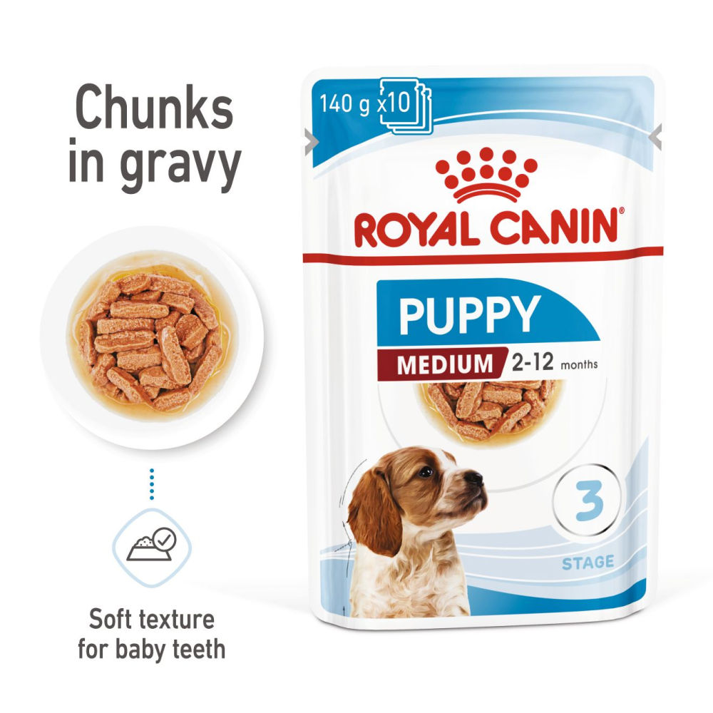 Royal Canin Medium Puppy Dog Wet Food — side view