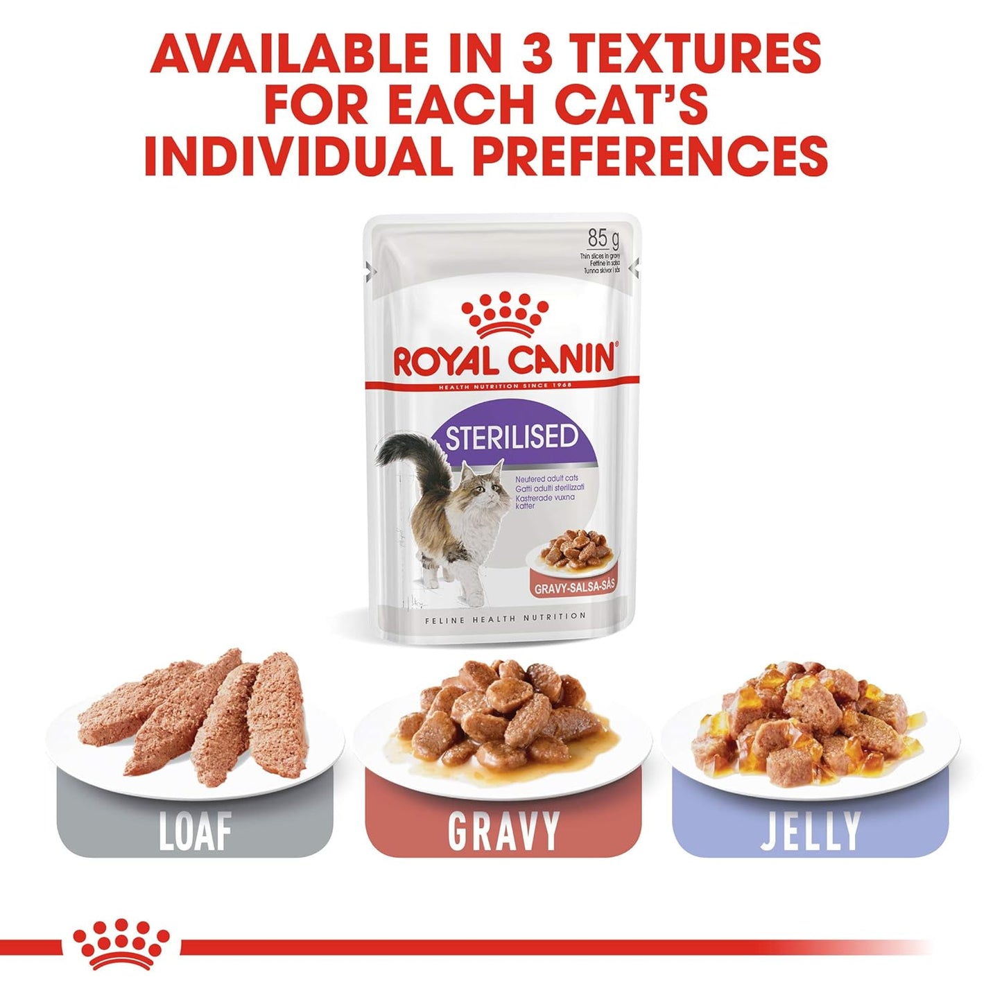 Royal Canin Sterilised/Neutered Gravy Adult Cat Wet Food — detail shot