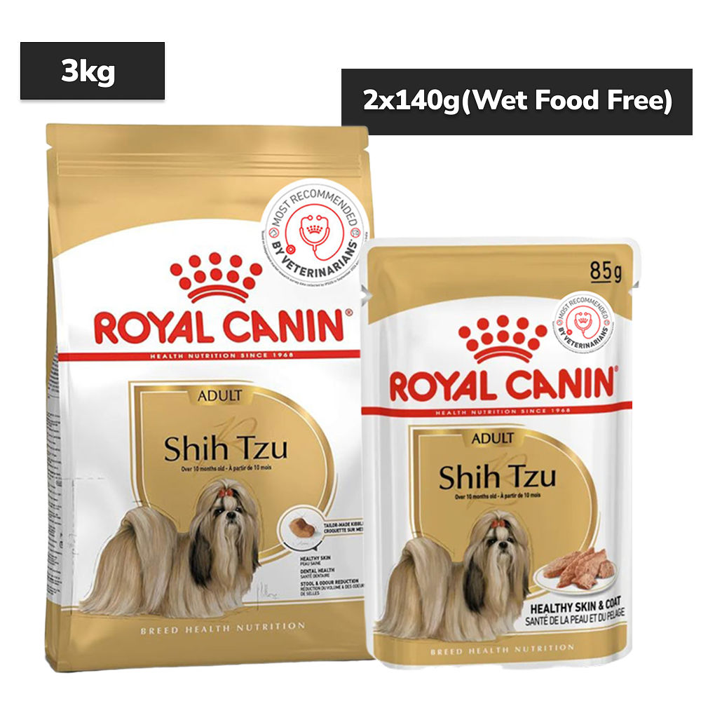 royal-canin-shih-tzu-adult-dog-dry-food 3kg+85g (Wet Food Free)