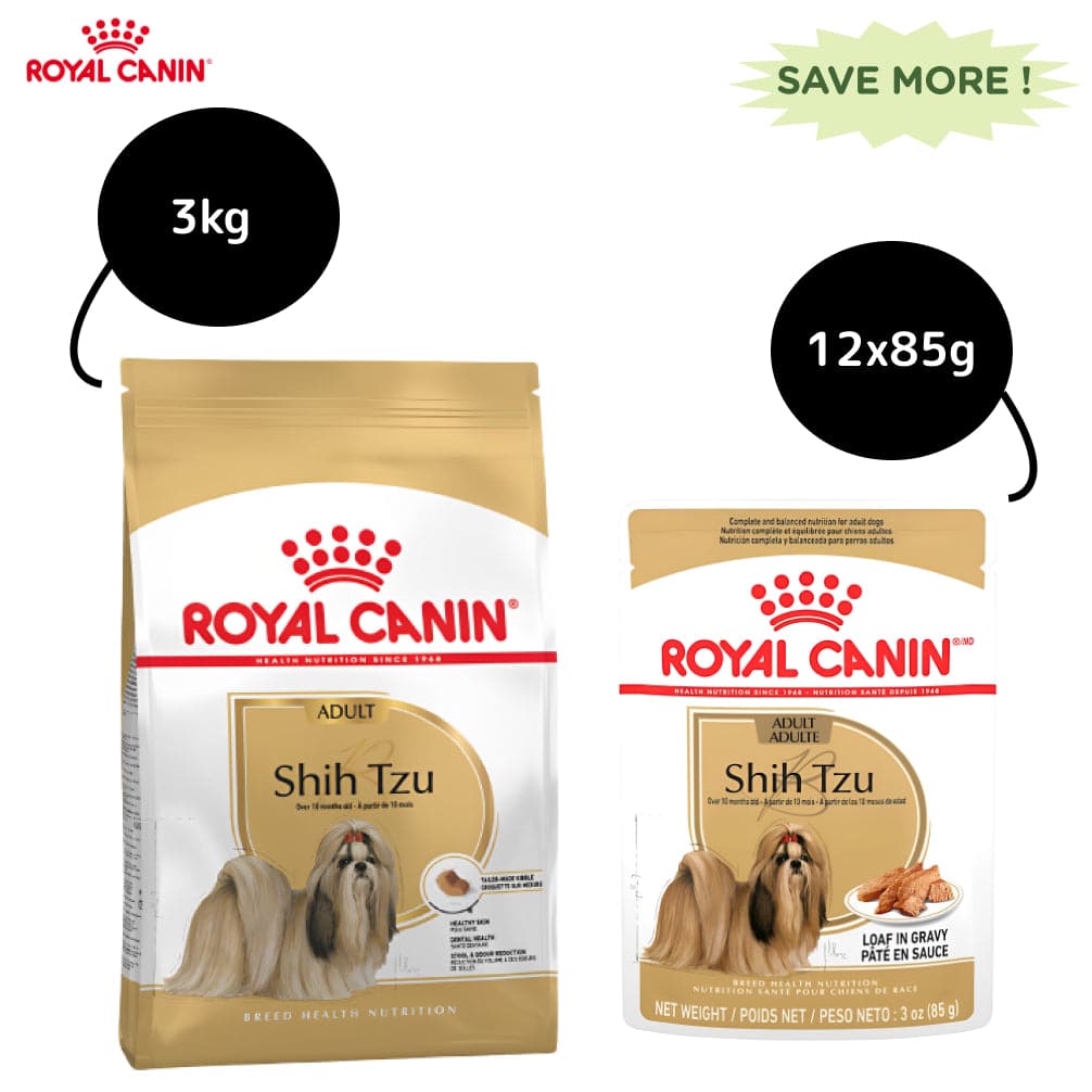 royal-canin-shih-tzu-adult-dog-dry-food 3kg(Dry)+12x85g(Wet)
