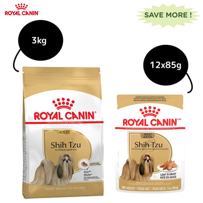 royal-canin-shih-tzu-adult-dog-dry-food 3kg(Dry)+12x85g(Wet)