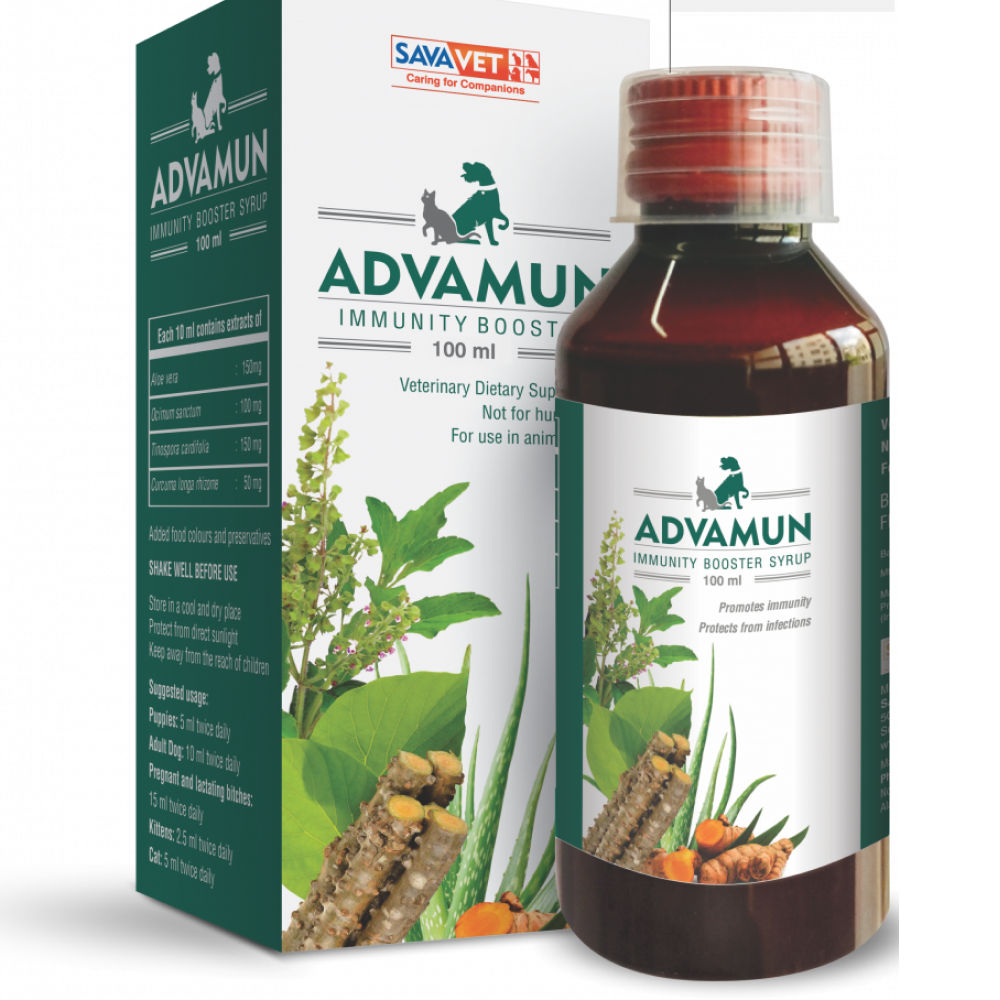 Savavet Advamun Immunity Booster Syrup for Dogs & Cats — back view