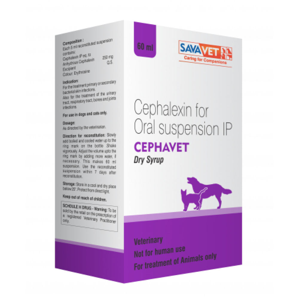 Savavet Cephavet (Cephalexin) Dry Syrup for Dogs and Cats — side view