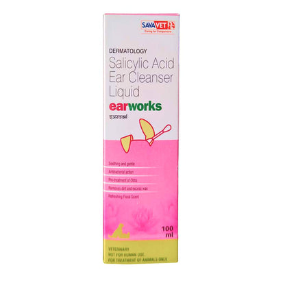 Savavet Earworks Ear Cleanser (Salicylic Acid) for Dogs & Cats — side view