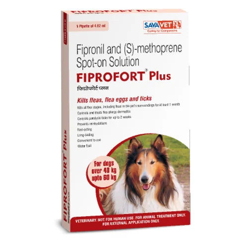 Savavet Fiprofort Plus Fipronil Tick Flea Control Spot On For 40 To 60Kg Dogs