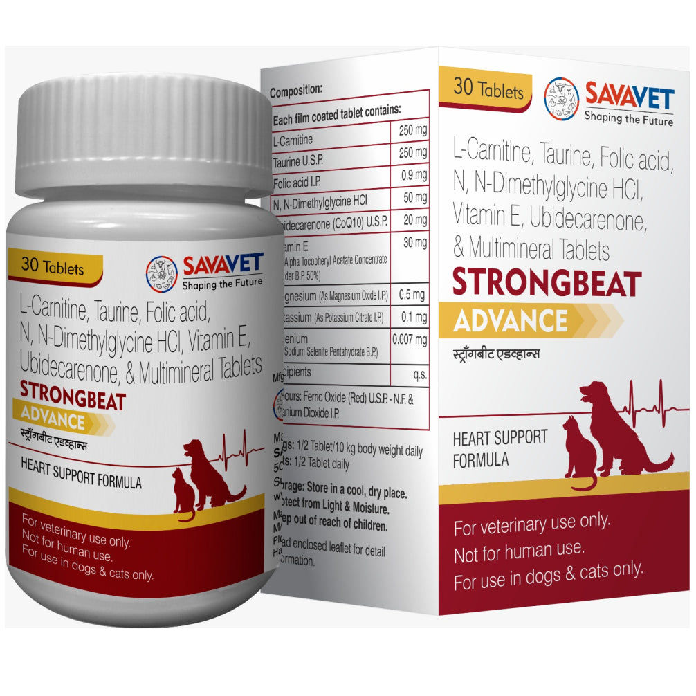 Savavet Strongbeat Advance Tablet For Dogs Cats Pack Of 30 Tablets