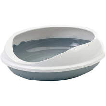 Savic Figaro Oval Litter Tray With Rim For Cats Cold Grey
