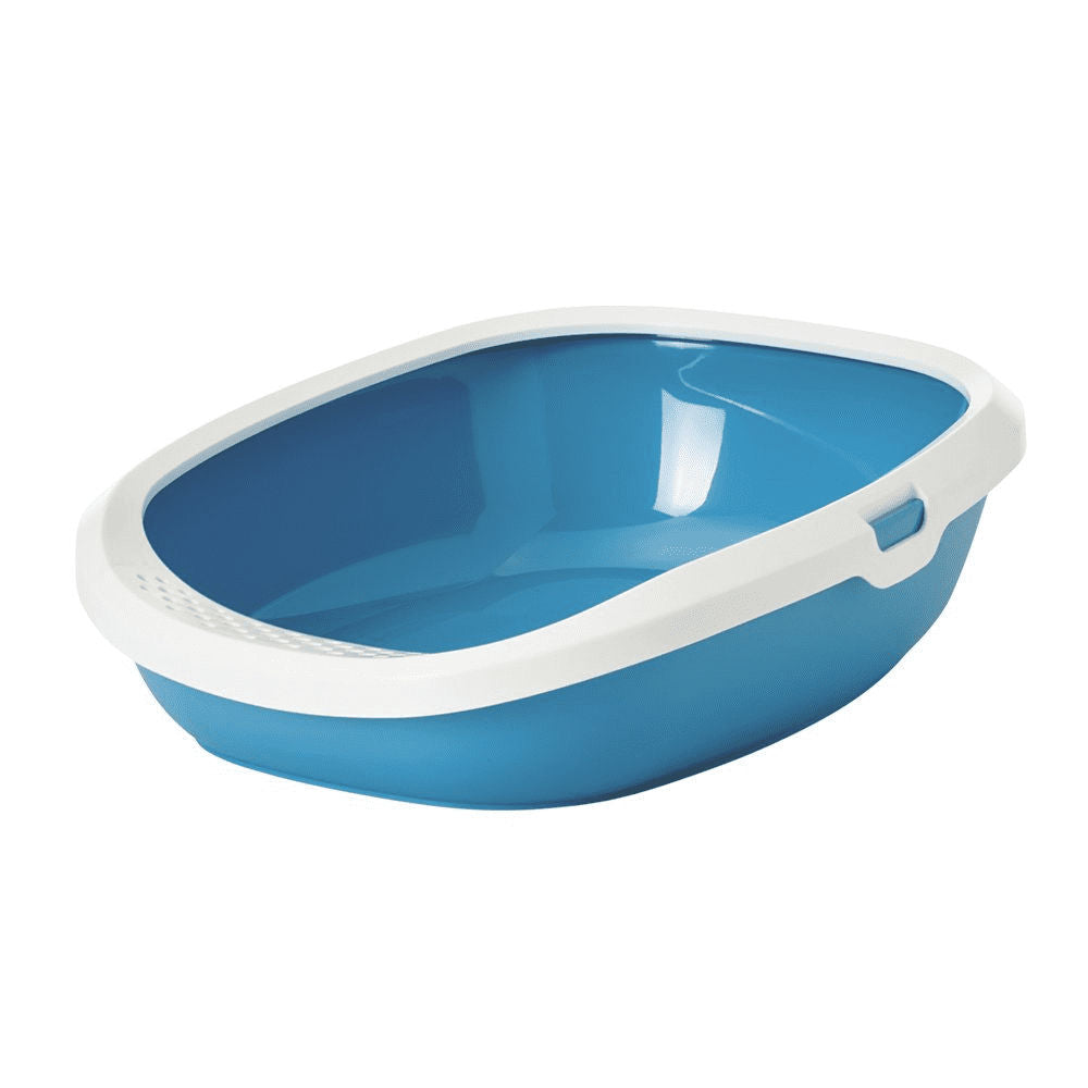 Savic Gizmo Litter Tray With Rim For Cats Twilight Blue