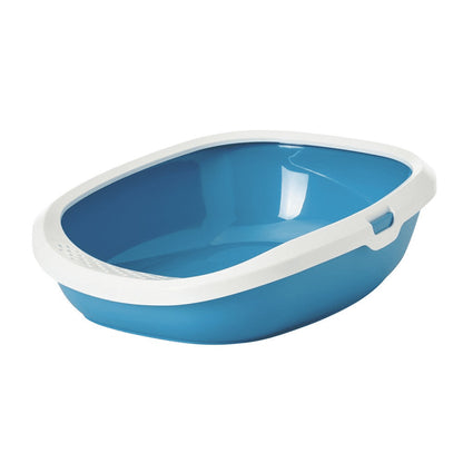 Savic Gizmo Litter Tray With Rim For Cats Twilight Blue