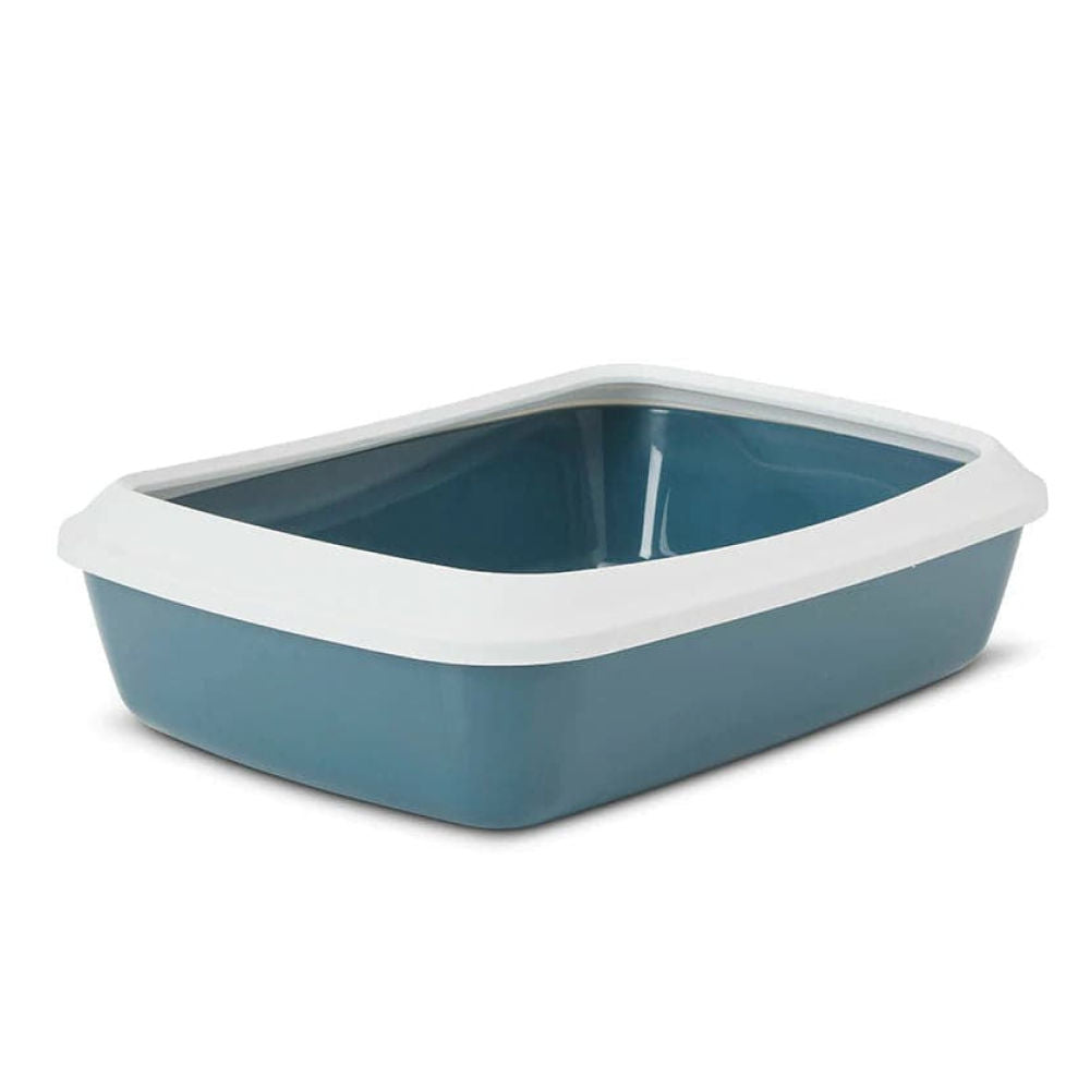 Savic Iriz Litter Tray With Rim For Cats White Bluestone
