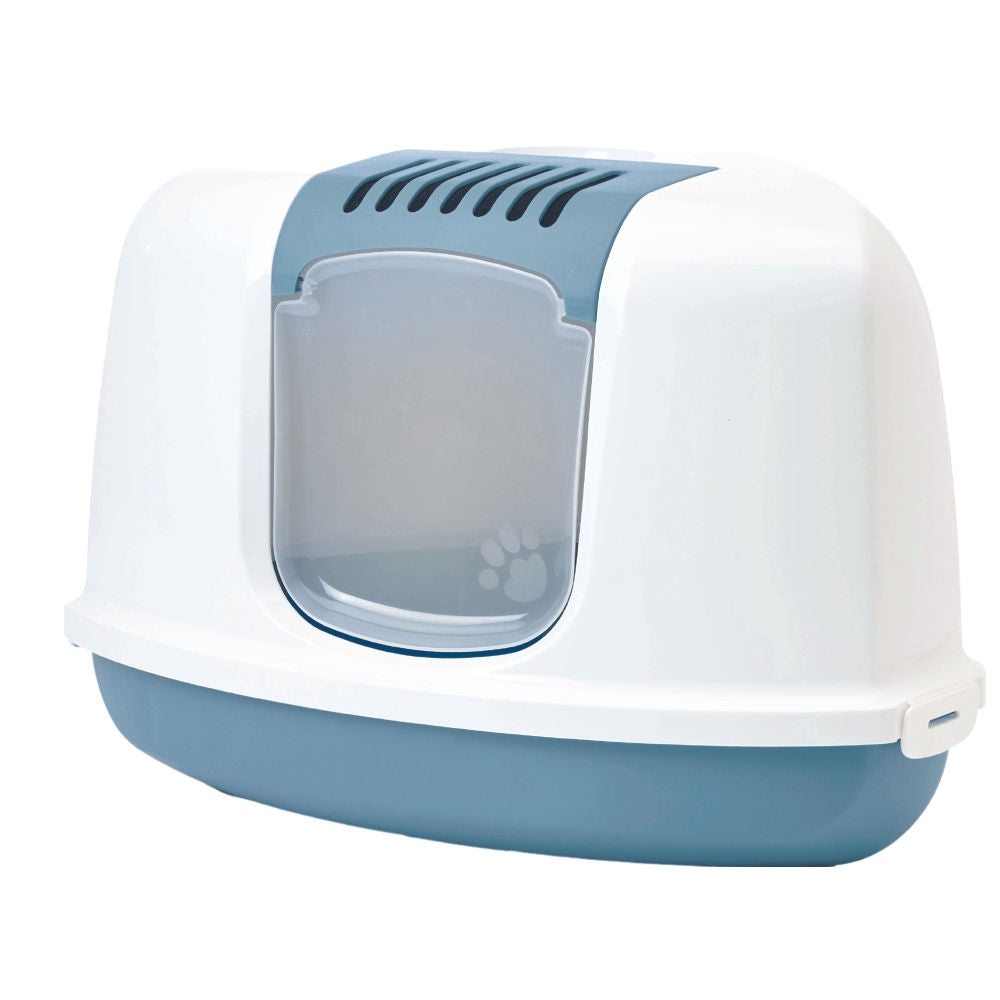 Savic Nestor Corner Toilet Home For Cats White Bluestone
