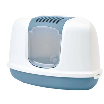 Savic Nestor Corner Toilet Home For Cats White Bluestone