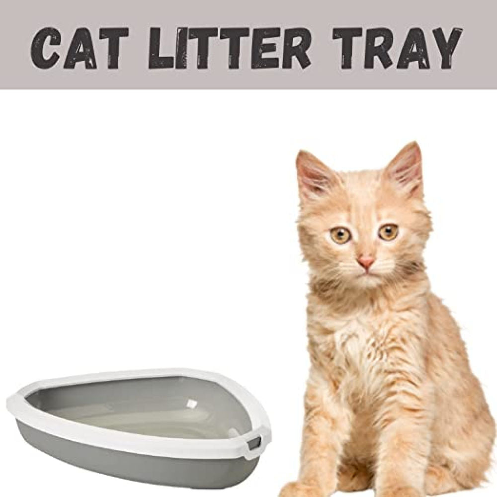 Savic Rincon Corner Litter Tray with Rim for Cats — back view